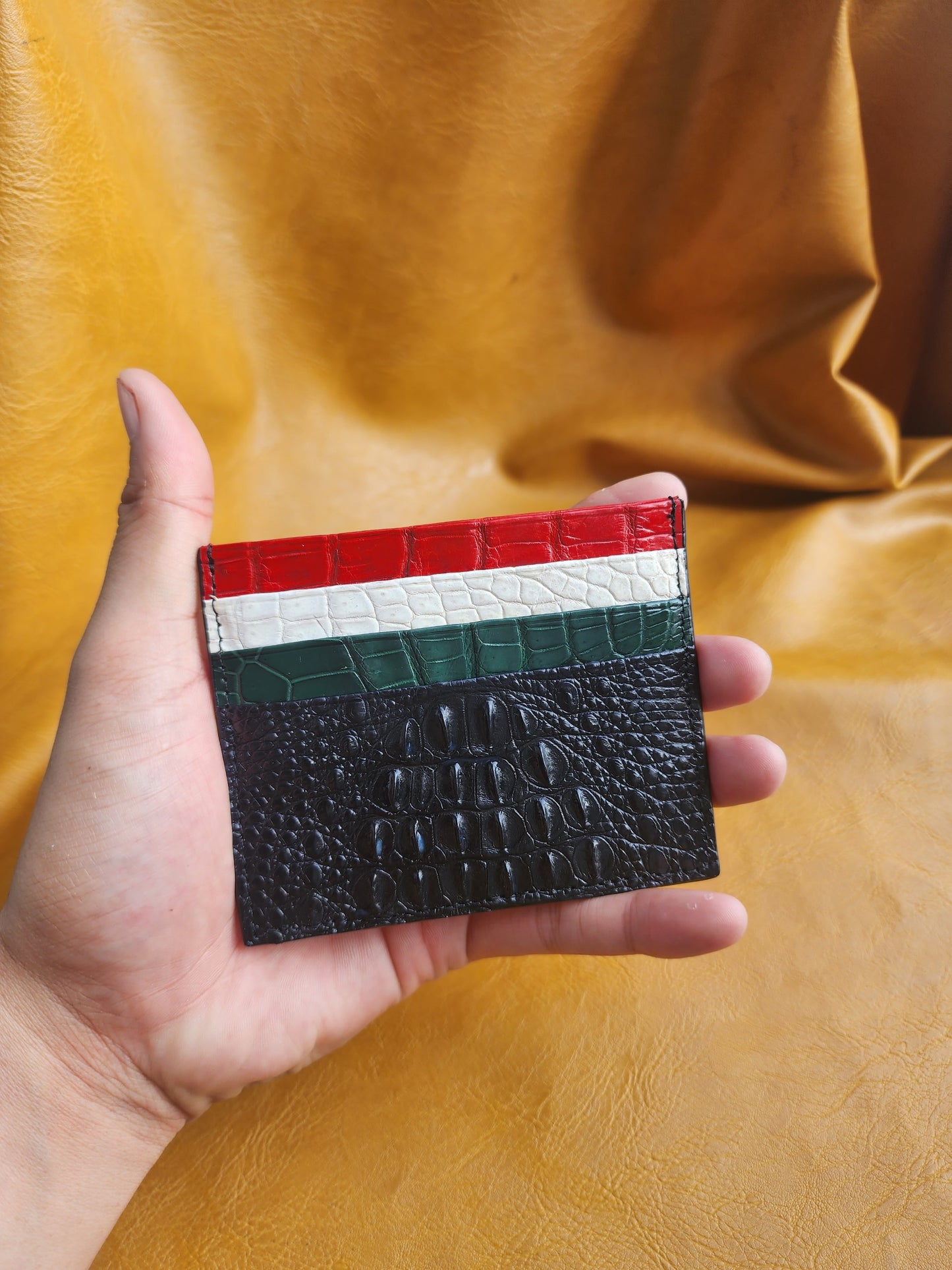 100% Handmade Genuine Exotic Crocodile Leather Skin Card Holder,Credit card