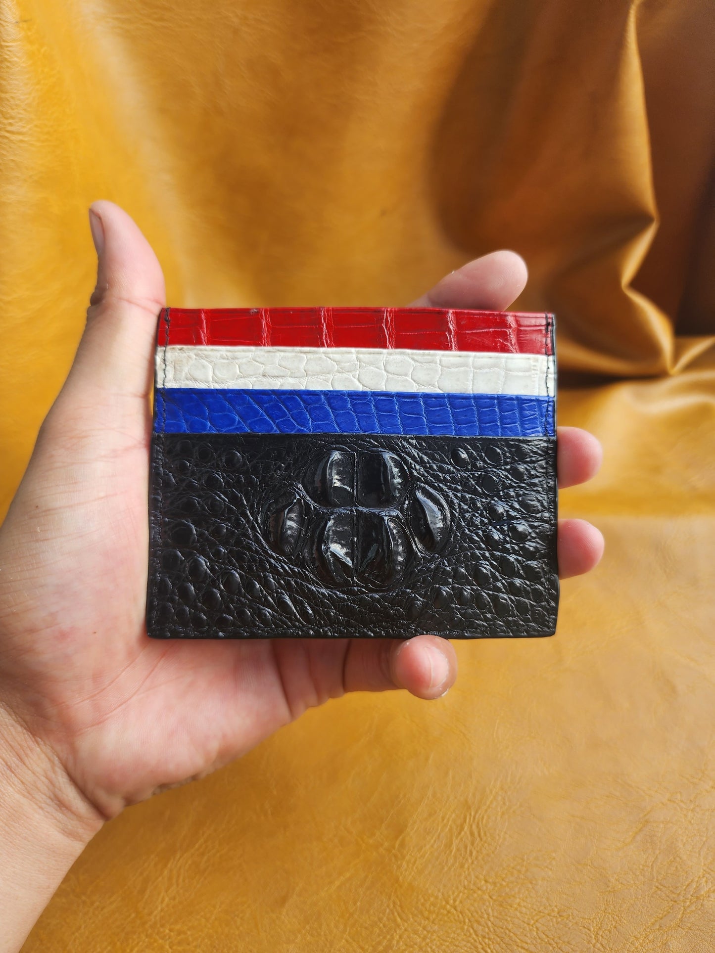 100% Handmade Genuine Exotic Crocodile Leather Skin Card Holder,Credit card