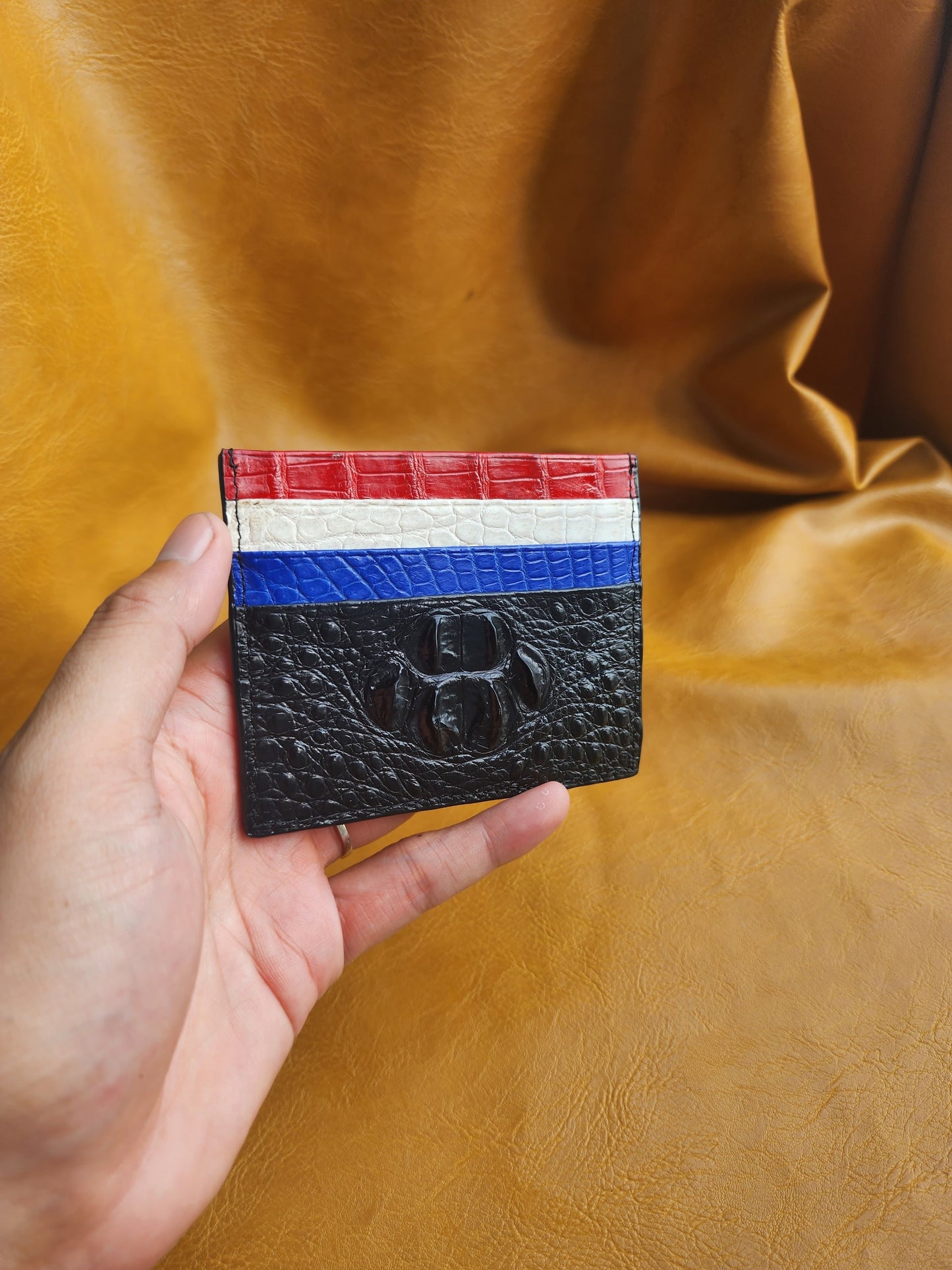 100% Handmade Genuine Exotic Crocodile Leather Skin Card Holder,Credit card