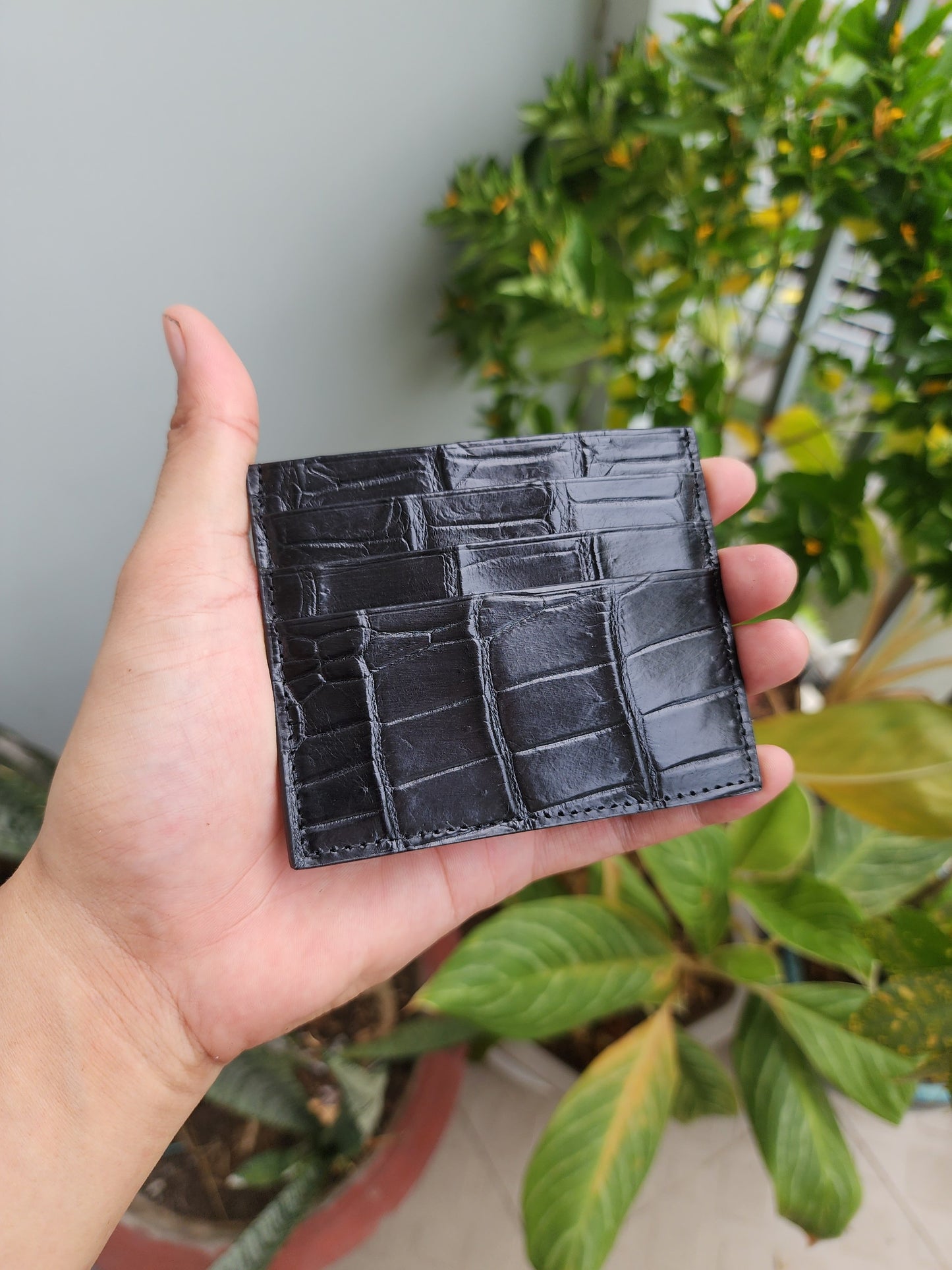 100% Handmade Genuine Exotic CROCO Leather Skin Card Holder,Credit card