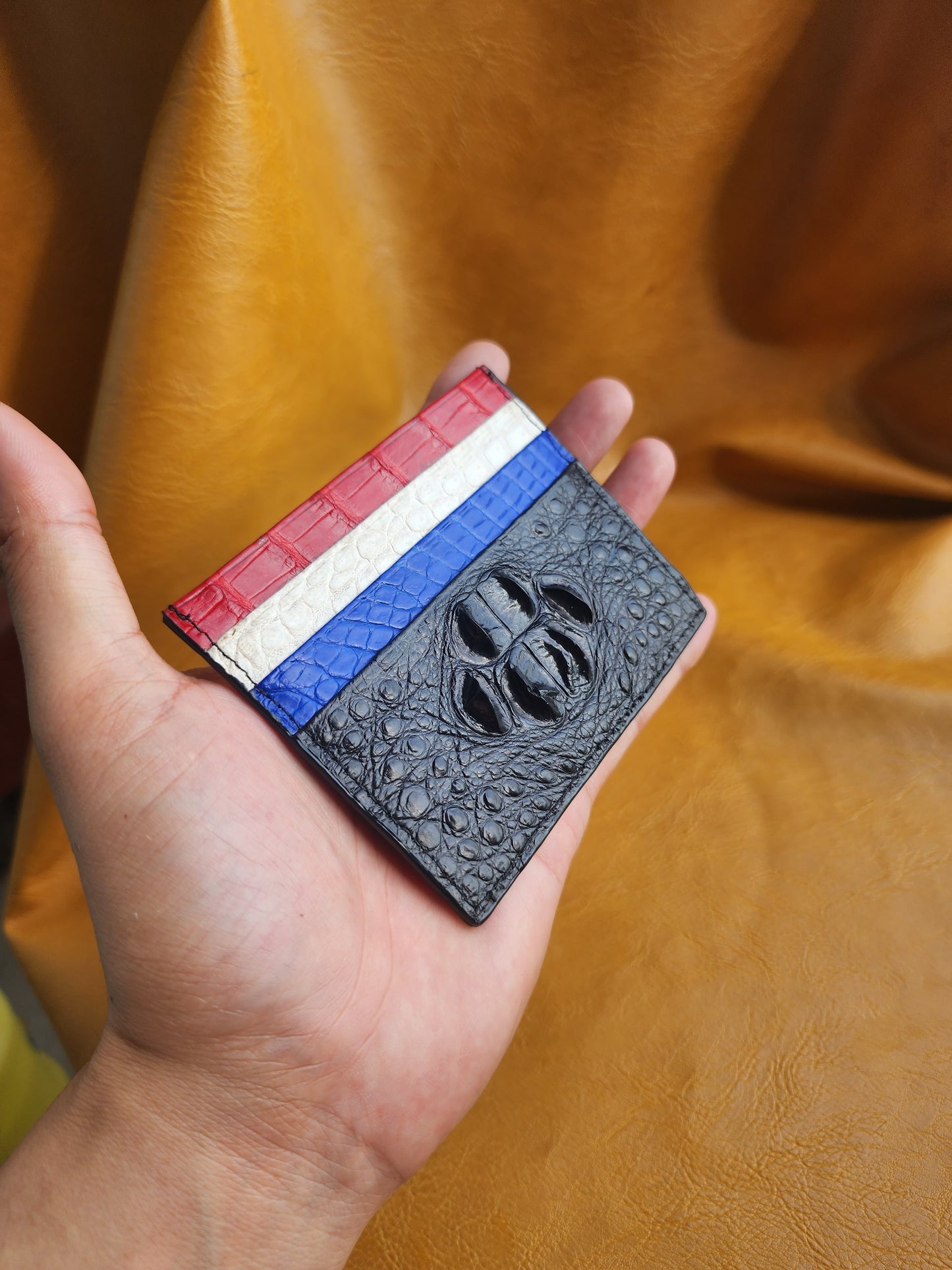 100% Handmade Genuine Exotic Crocodile Leather Skin Card Holder,Credit card