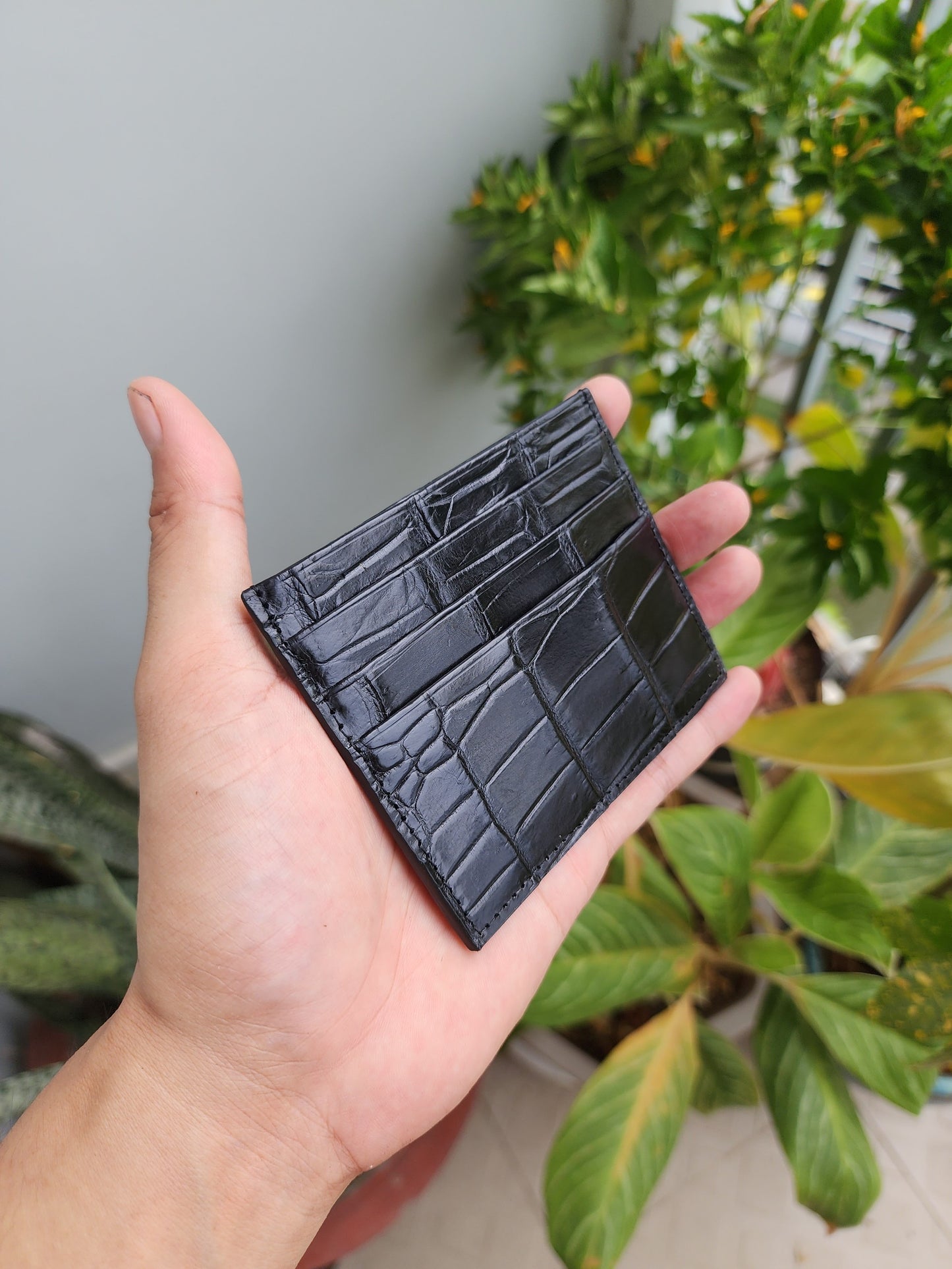 100% Handmade Genuine Exotic CROCO Leather Skin Card Holder,Credit card