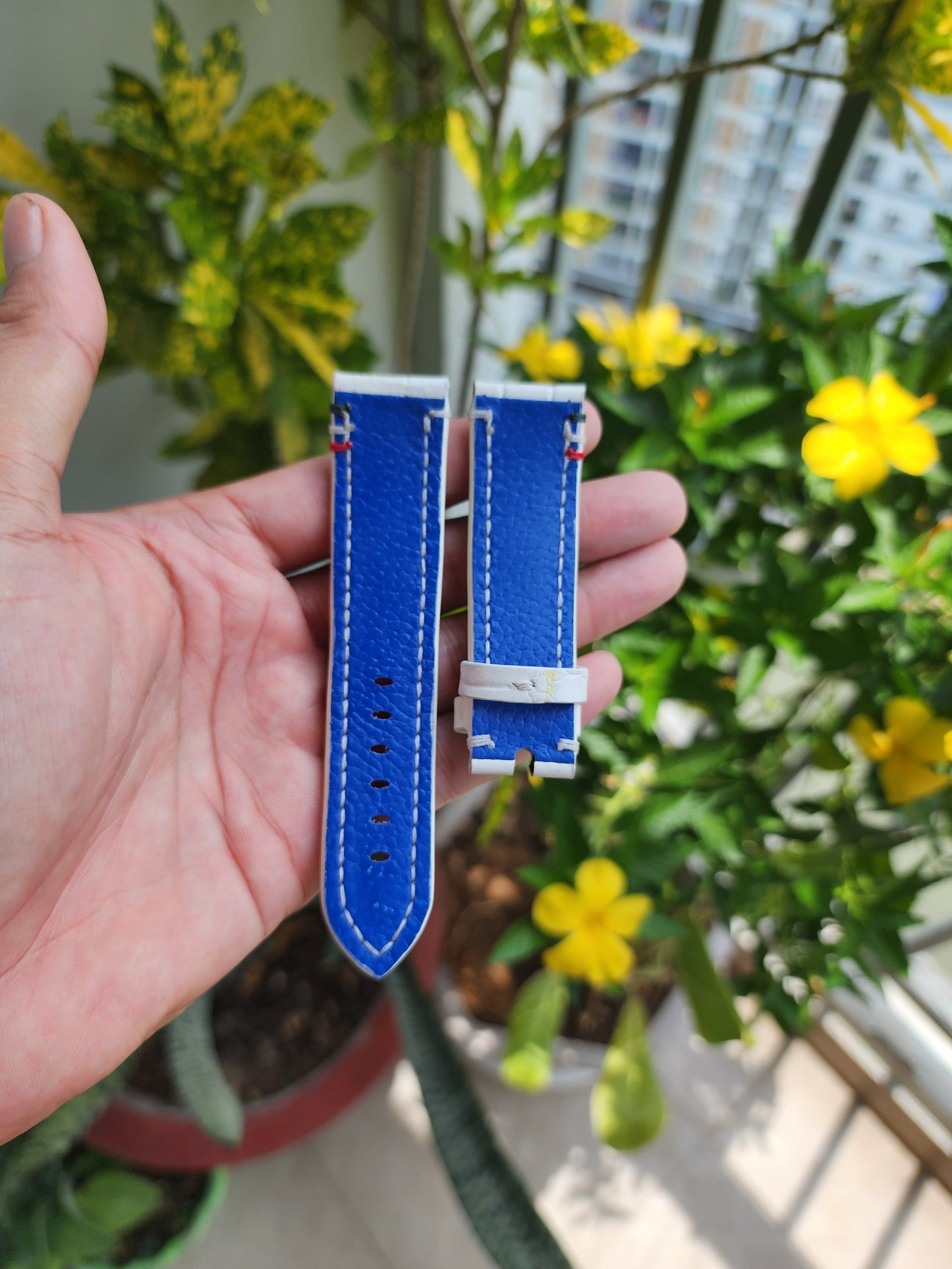 Size 22/20MM White Genuine Crocodile Leather Skin Watch strap band