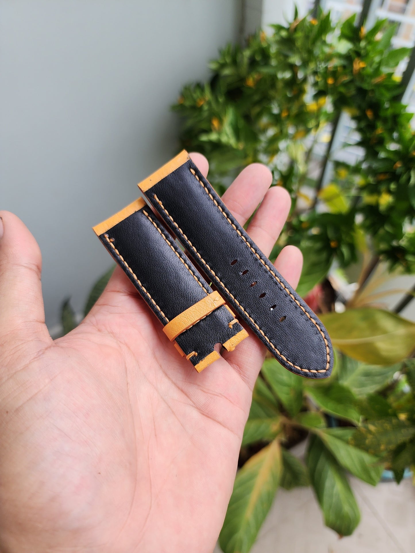 Tan Brown Genuine Exotic Body Ostrich Leather Skin Watch strap band
