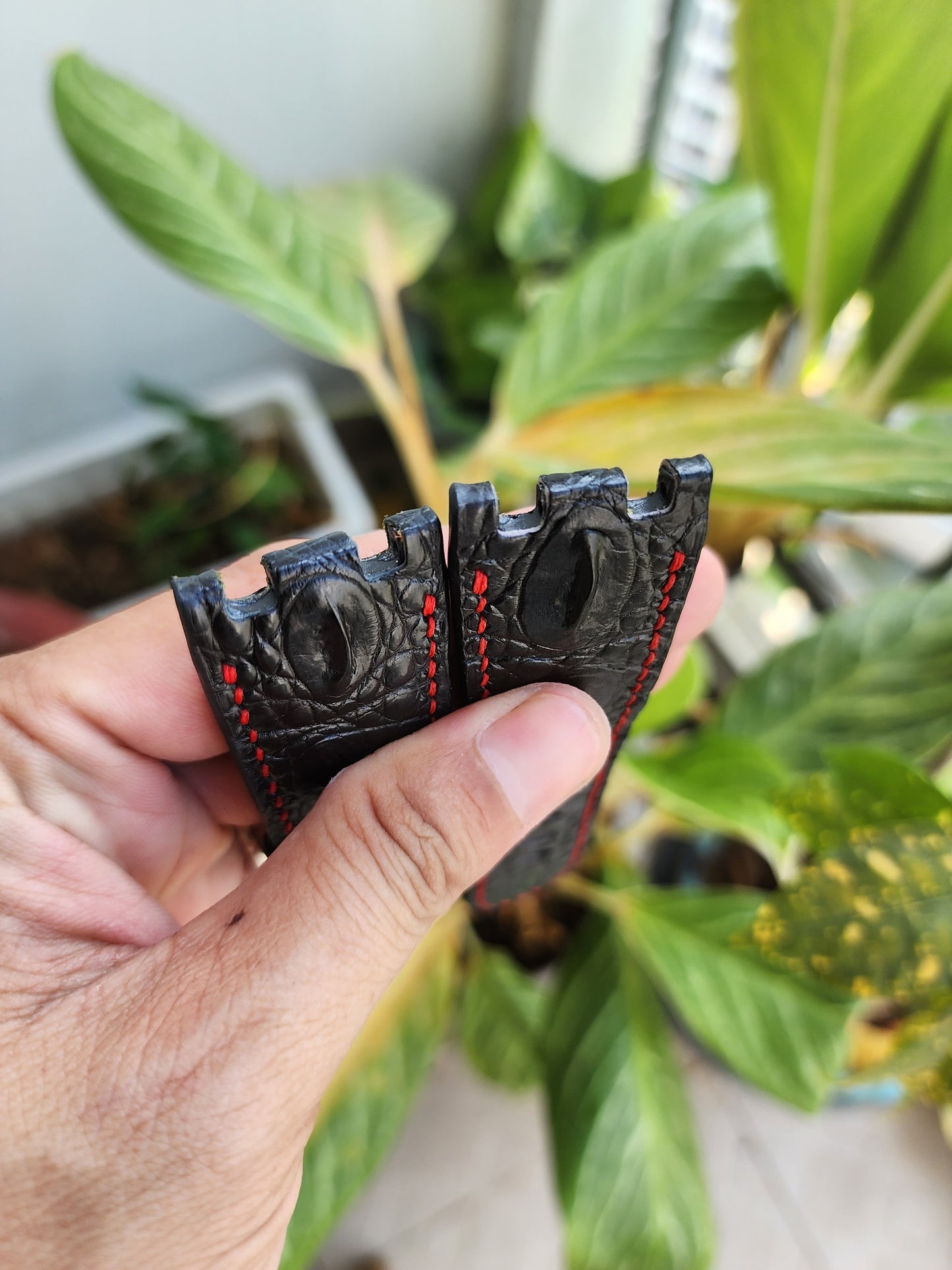 28/24 MM Black Genuine Crocodile Leather Skin Watch strap band AP 42mm Royal Oak Offshore