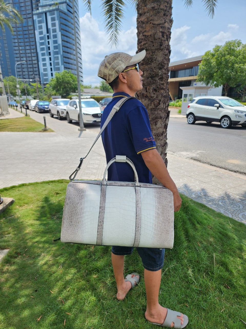 21.6 ' W Himalayan Genuine Crocodile Leather Duffle Bag,Travel Luggage Bag,Sport Bag