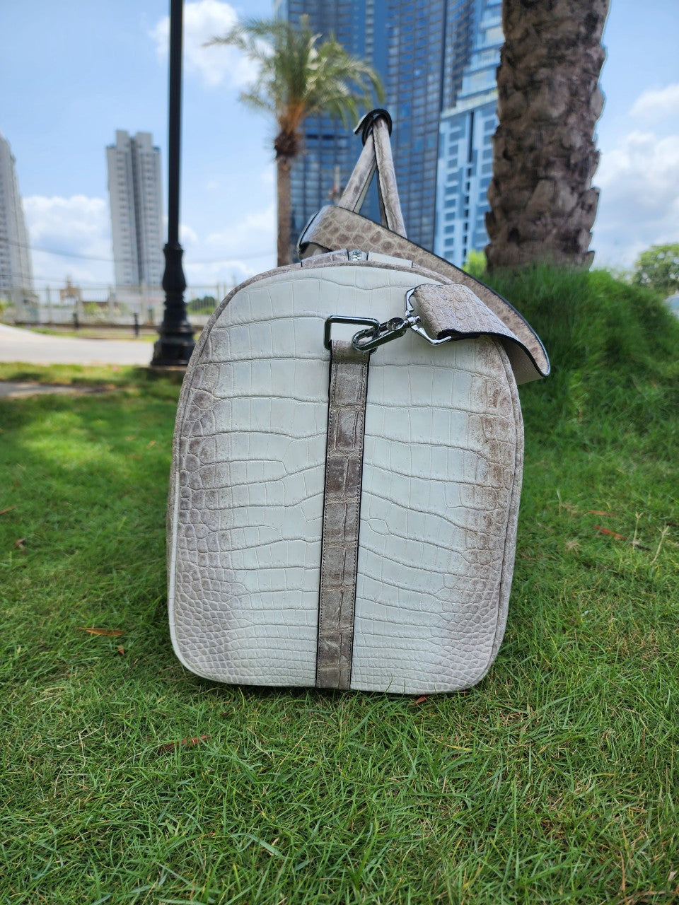 21.6 ' W Himalayan Genuine Crocodile Leather Duffle Bag,Travel Luggage Bag,Sport Bag