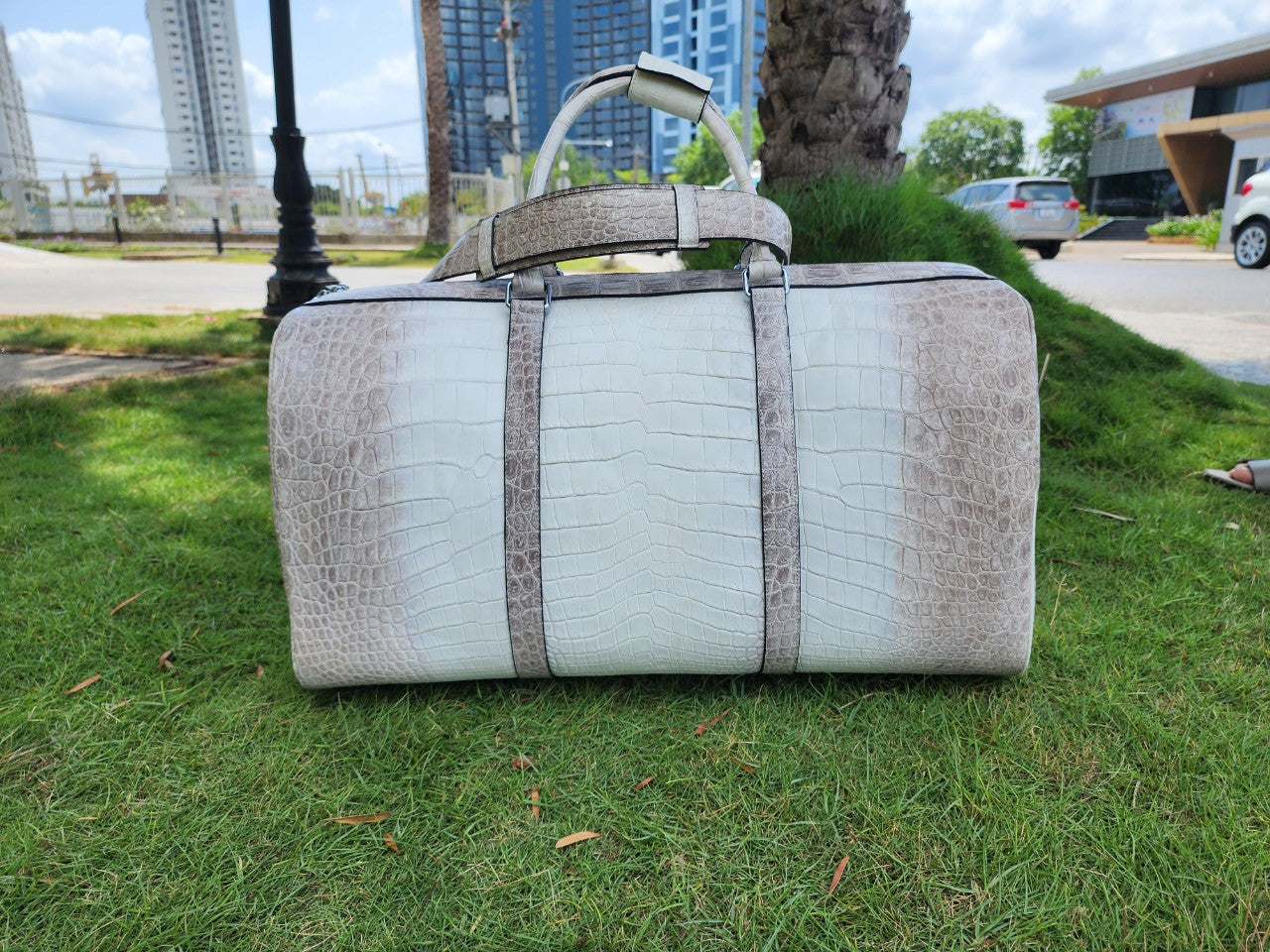 21.6 ' W Himalayan Genuine Crocodile Leather Duffle Bag,Travel Luggage Bag,Sport Bag