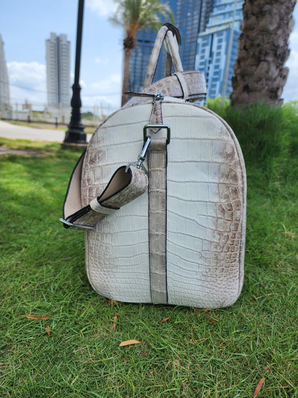21.6 ' W Himalayan Genuine Crocodile Leather Duffle Bag,Travel Luggage Bag,Sport Bag