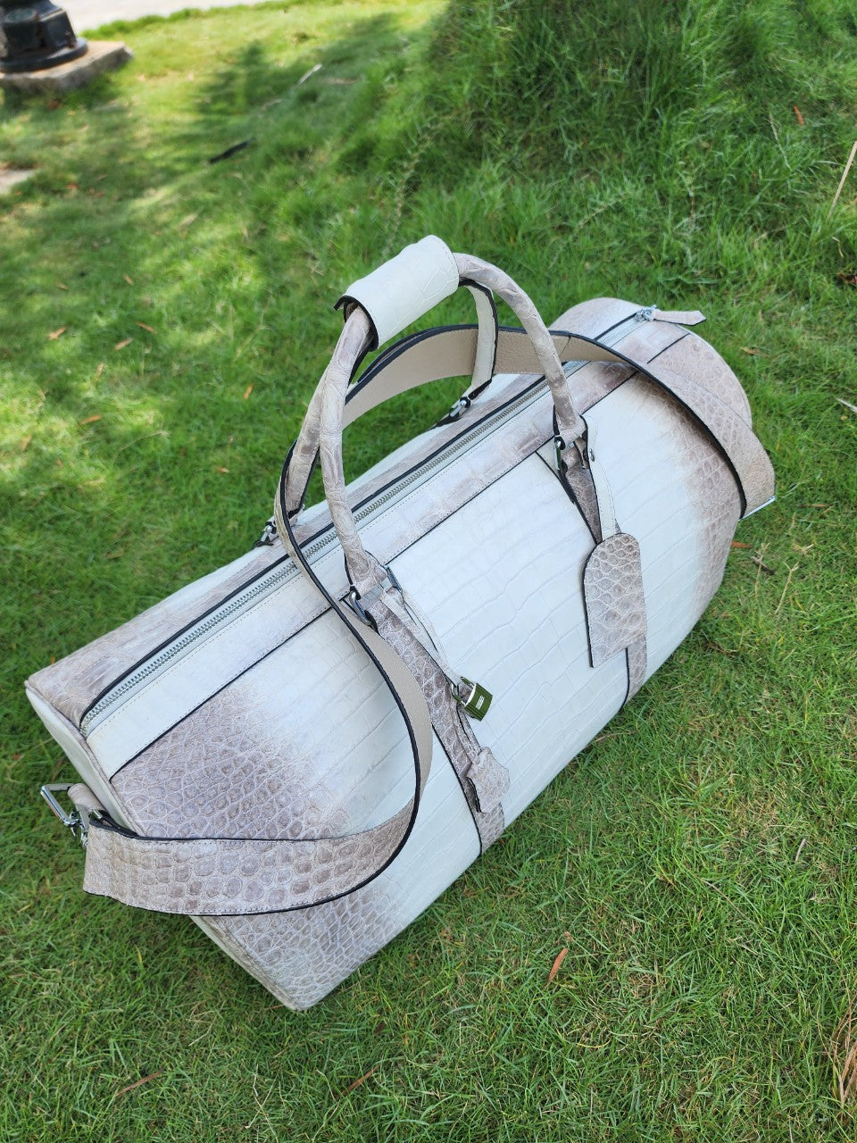 21.6 ' W Himalayan Genuine Crocodile Leather Duffle Bag,Travel Luggage Bag,Sport Bag