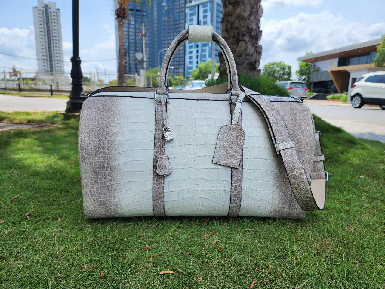 21.6 ' W Himalayan Genuine Crocodile Leather Duffle Bag,Travel Luggage Bag,Sport Bag