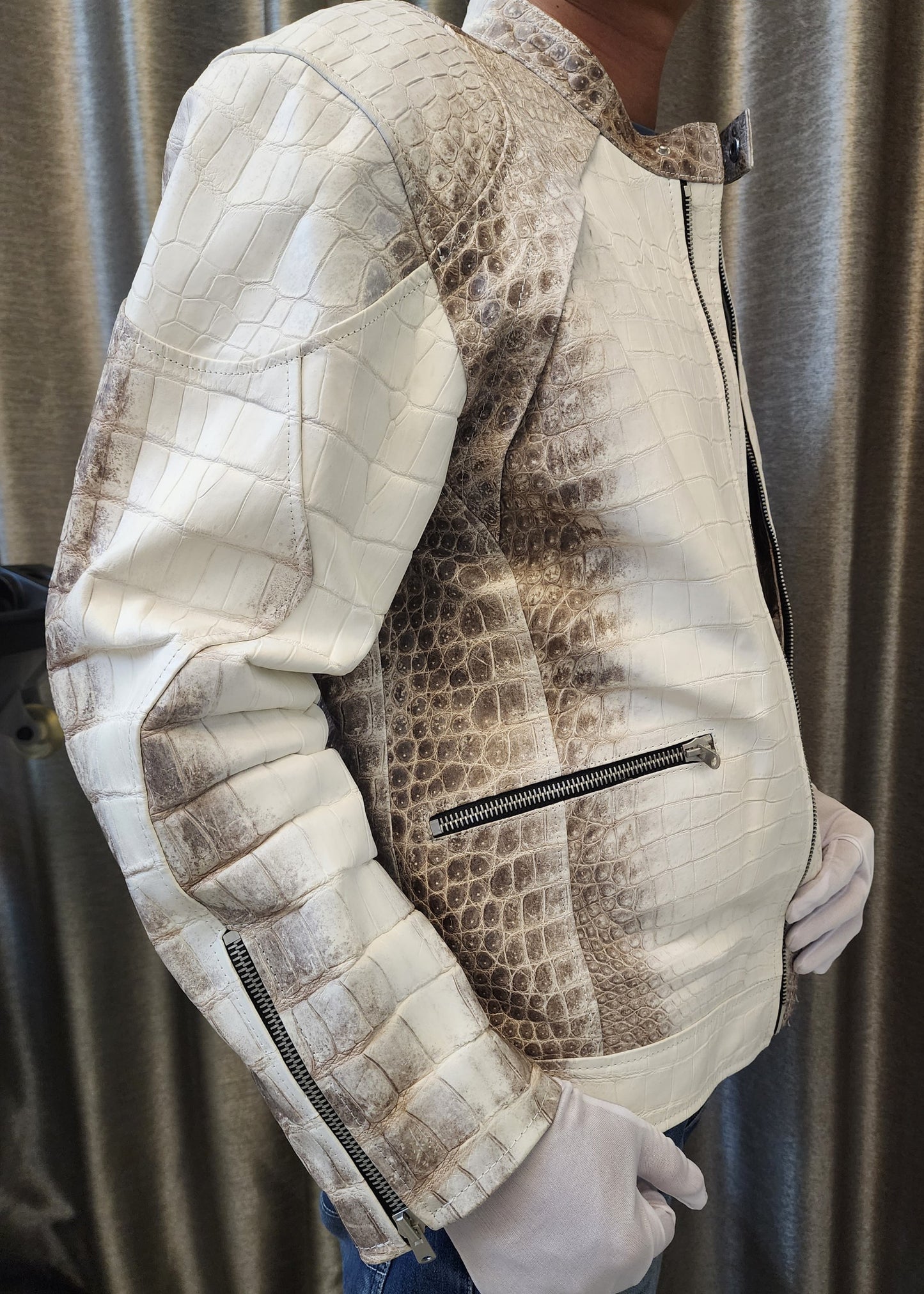 Himalaya Luxury Genuine Crocodile Leather Skin Men Sport Jacket,Coat,PRE-ORDER