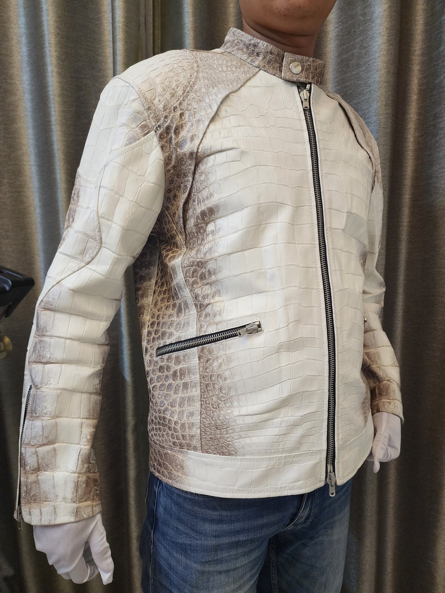 Himalaya Luxury Genuine Crocodile Leather Skin Men Sport Jacket,Coat,PRE-ORDER