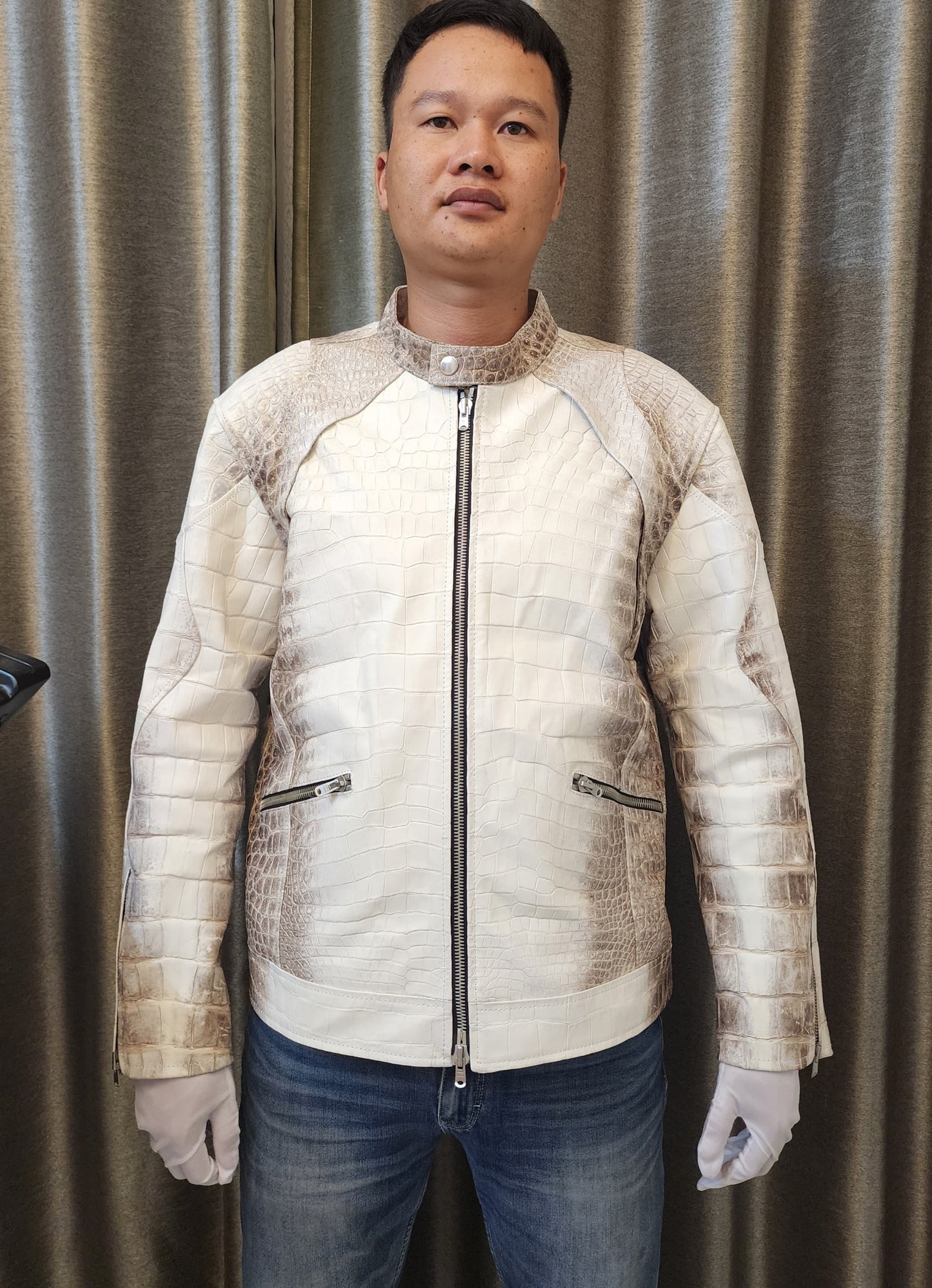 Himalaya Luxury Genuine Crocodile Leather Skin Men Sport Jacket,Coat,PRE-ORDER
