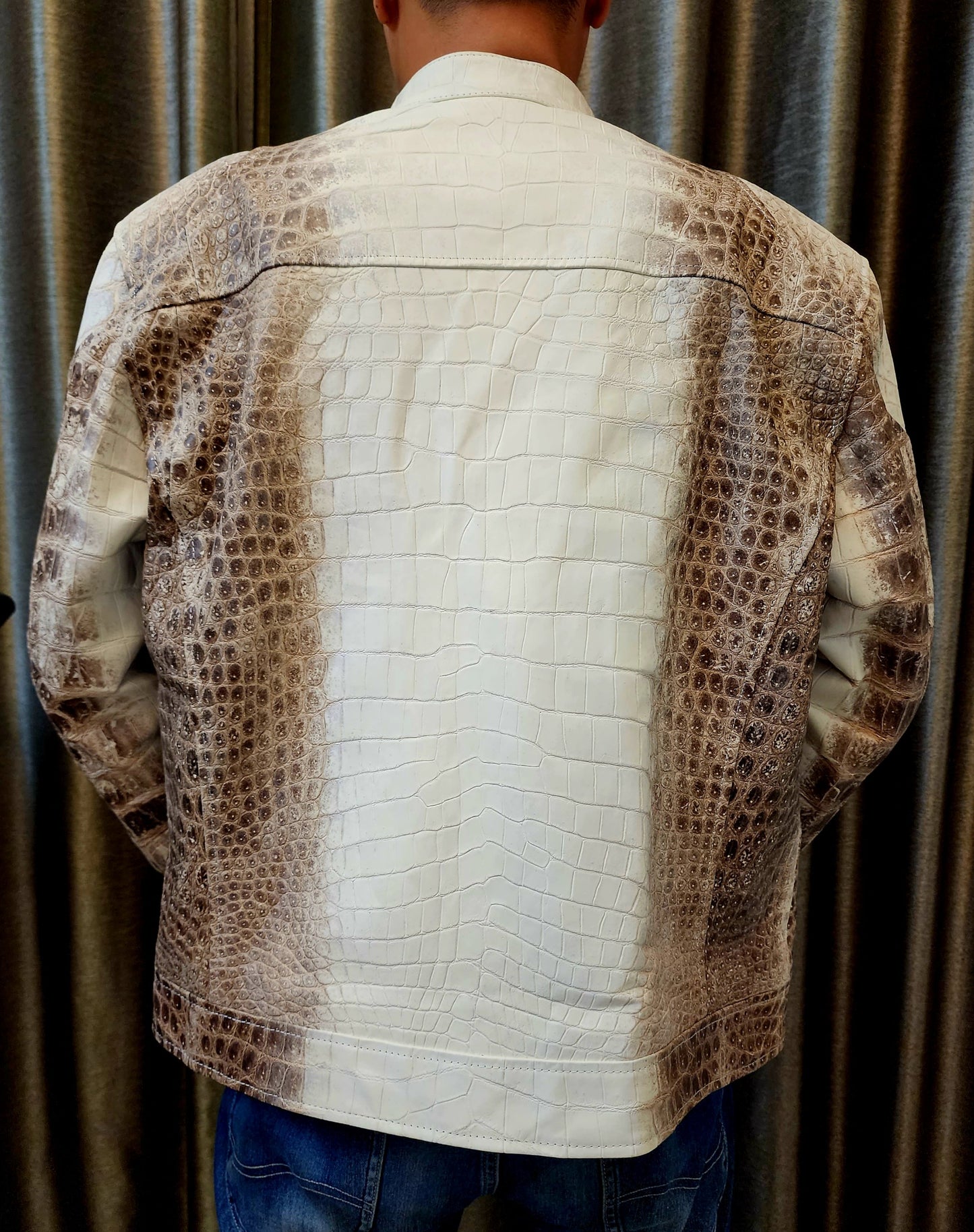 Himalaya Luxury Genuine Crocodile Leather Skin Men Sport Jacket,Coat,PRE-ORDER