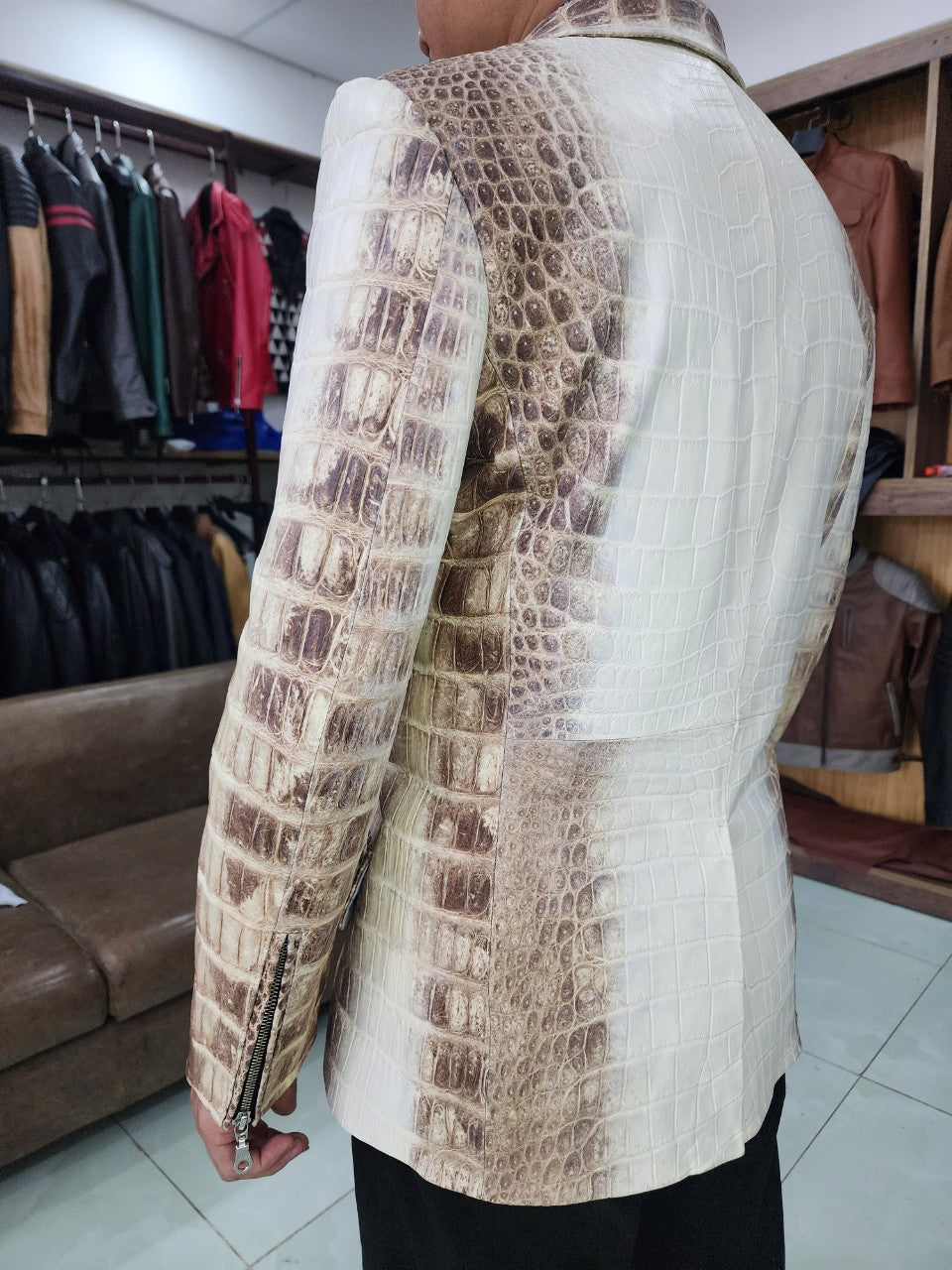 Himalaya Luxury Genuine Crocodile Leather Skin Men Vest/Suit Jacket,Coat,PREORDER