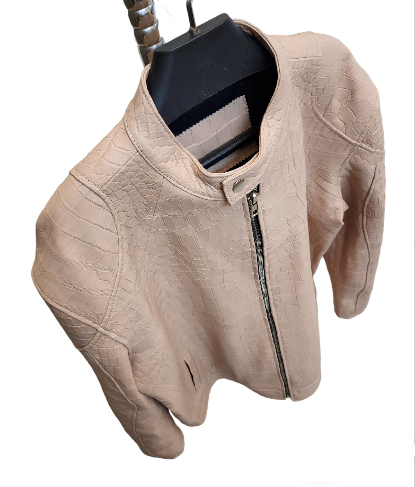 Ivory Cream Luxury Genuine Crocodile Leather Skin Men Sport Jacket,Coat,PRE-ORDER