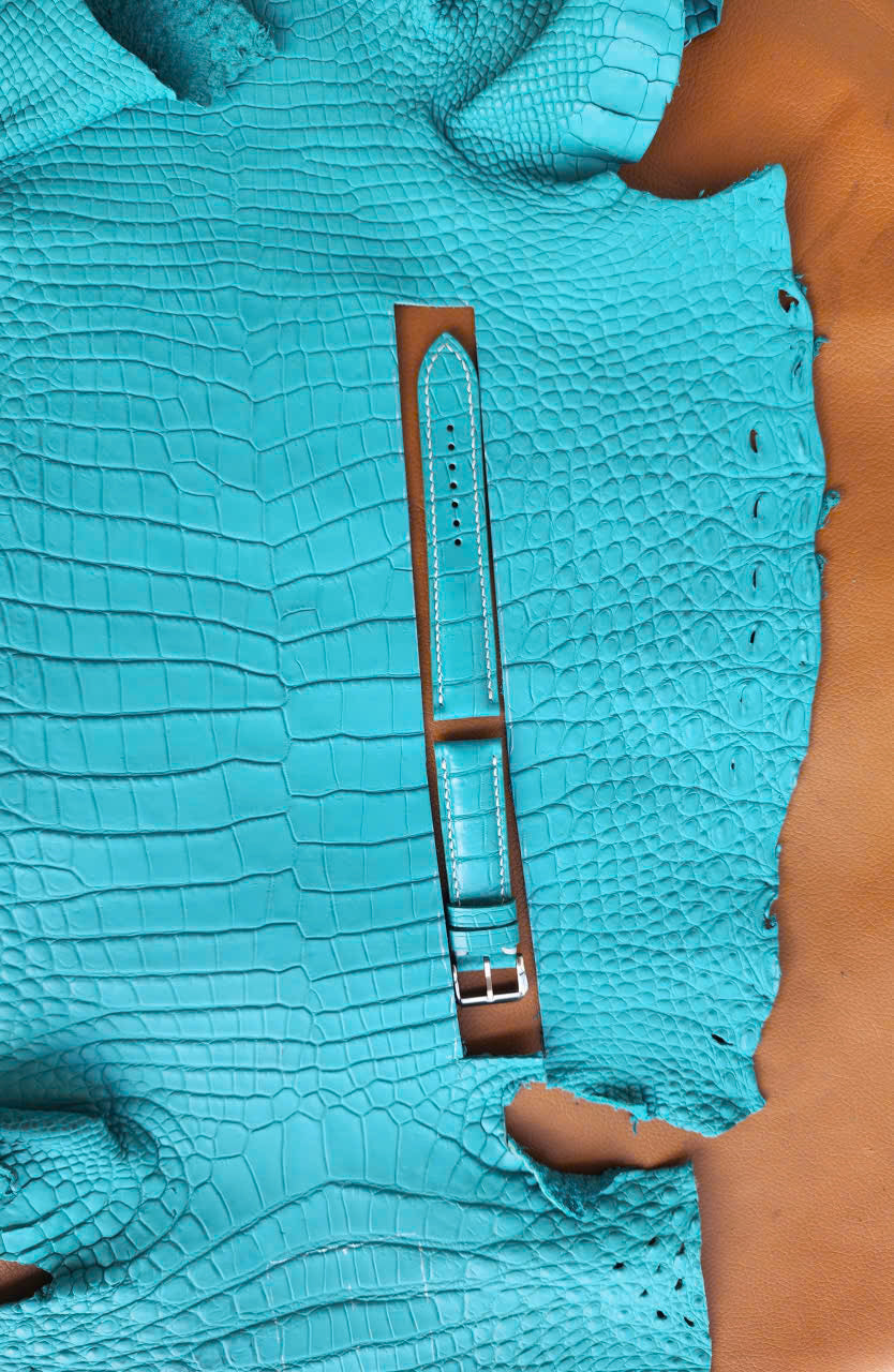 Turquoise 100% Genuine Alligator Leather Skin Watch strap band