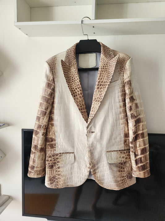 Himalaya Luxury Genuine Crocodile Leather Skin Men Vest/Suit Jacket,Coat,PREORDER