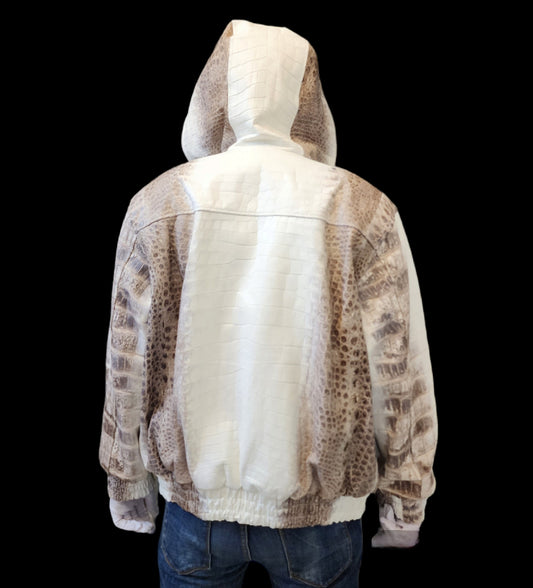 Himalaya Luxury Genuine Crocodile Leather Skin Men Hoodi Jacket,Coat,PRE-ORDER